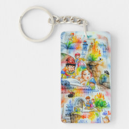 Grappige sprookjesachtige illustratie sleutelhanger