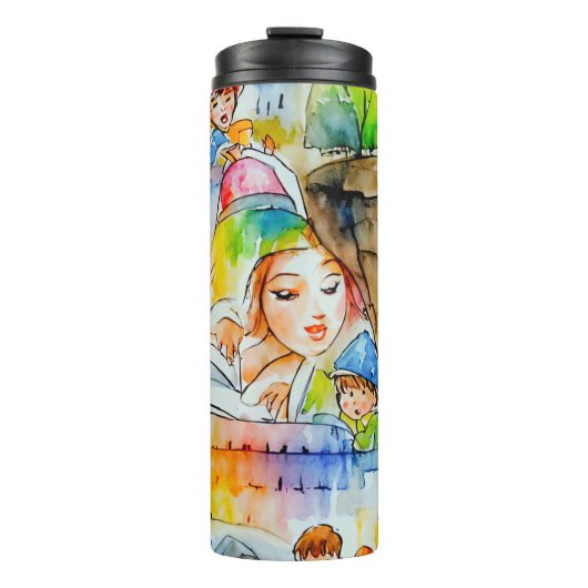 Grappige sprookjesachtige illustratie thermosbeker (Voorkant)