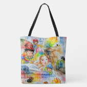 Grappige sprookjesachtige illustratie tote bag (Achterkant)