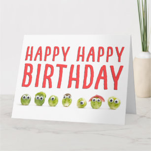 Grappige Sprouts Verjaardag - Googly Eyed Gift Bro Kaart