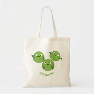 Grappige spruitjes groente cartoon tote bag