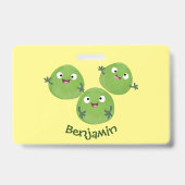 Grappige spruitjes groenten cartoon badge (Achterkant)