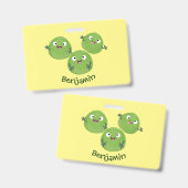 Grappige spruitjes groenten cartoon badge (Voor- en achterkant)