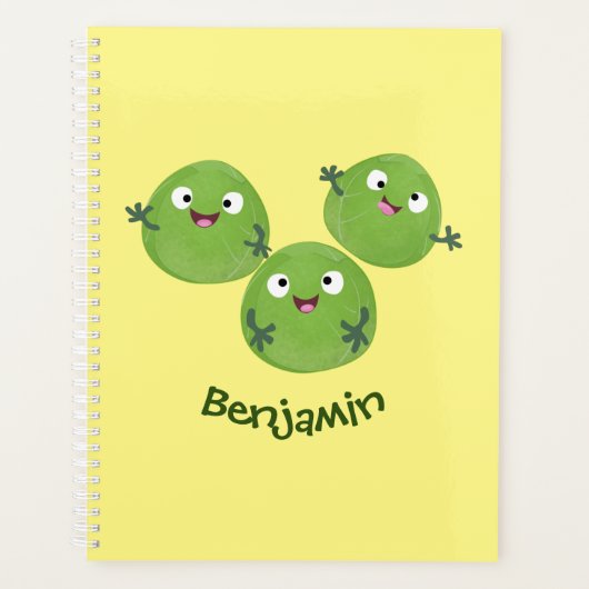Grappige spruitjes groenten cartoon planner (Voorkant)
