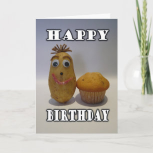 Grappige "Spud" Muffin - Happy Birthday voor Guy Kaart