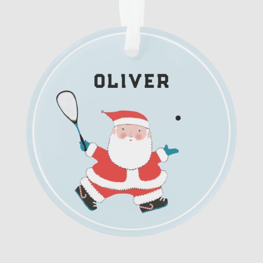Grappige squash speler vakantie cadeau ornament (achterkant)