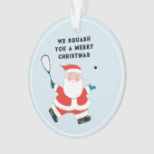 Grappige squash speler vakantie cadeau ornament (voorkant)