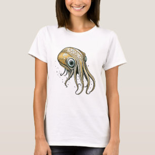 Grappige Squid Line Art T-shirt