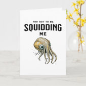 Grappige Squid Pun | Het nieuws gehoord Kaart (Gele Bloem)