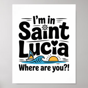 Grappige St. Lucia Reis Vakantie  Poster
