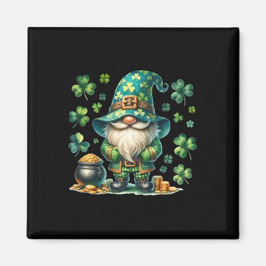 Grappige St Paddys Dag Kabouter Met St Patricks Da Magneet (Voorkant)