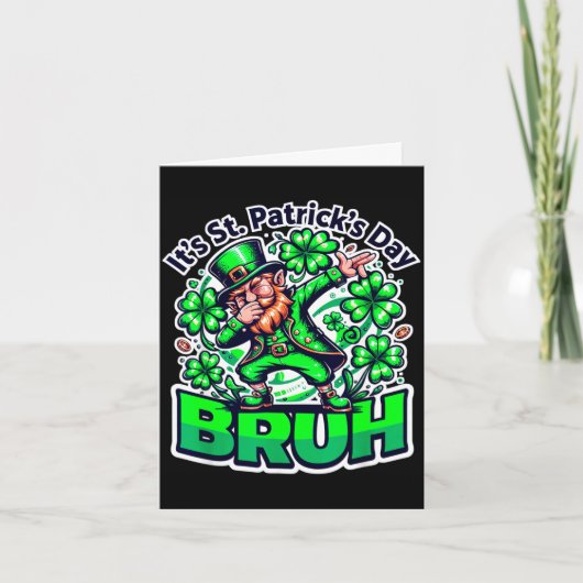 Grappige St. Patrick dag bruh kabouter dabbing Ier Kaart (Voorkant)