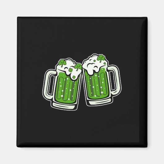 Grappige St. Patrick Dag Drinkende Ierse Shamrock  Magneet (Voorkant)