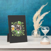 Grappige St. Patrick-dag-pug met bierpul Fotoplaat (Zijkant)