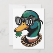 Grappige St. Patrick-dagen Geluks Eend Feestdagenkaart (Voorkant)