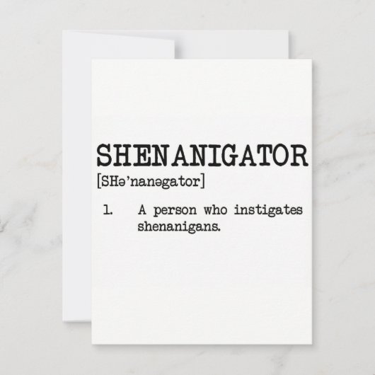 Grappige St. Patrick kaart Shenanigator (Voorkant)