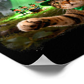 Grappige St. Patrick kat alien bigfoot geluk Poster (Hoek)