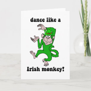 Grappige St Patrick van de aap Dag Kaart