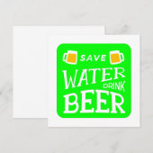 grappige st patricks bespaar water drink bier kaart (Voorkant / Achterkant)