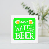 grappige st patricks bespaar water drink bier kaart (Staand voorkant)