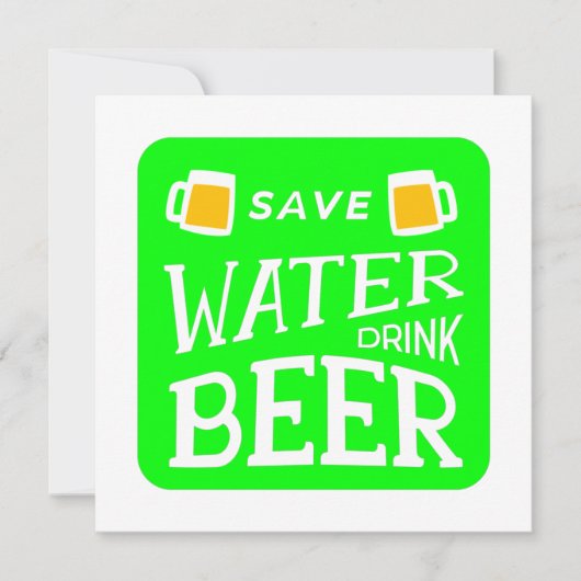 grappige st patricks bespaar water drink bier kaart (Voorkant)