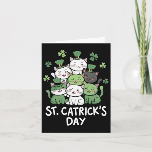 Grappige St Patrick's Catricks Day Katten St Patri Kaart (Voorkant)