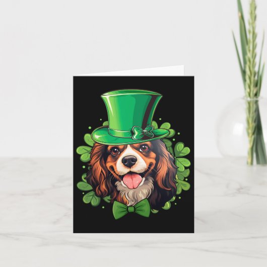 Grappige St. Patricks Cavalier King Charles Spanie Kaart (Voorkant)