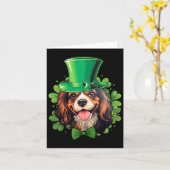 Grappige St. Patricks Cavalier King Charles Spanie Kaart (Gele Bloem)