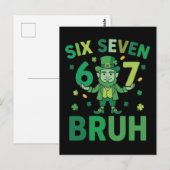 Grappige St. Patricks Dag 2026 – Six Seven 67 Bruh Briefkaart (Voorkant / Achterkant)