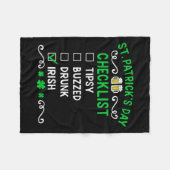 Grappige St. Patrick's Dag Checklist 1 Fleece Deken (Voorkant (Horizontaal))