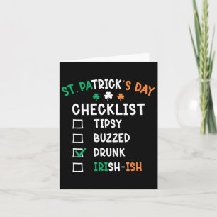 Grappige St. Patrick's Dag Checklist 2  Kaart