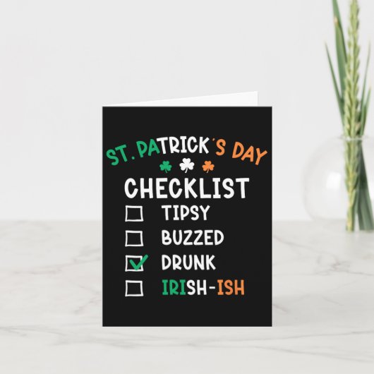 Grappige St. Patrick's Dag Checklist 2 Kaart (Voorkant)