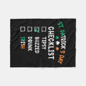 Grappige St. Patrick's Dag Checklist 3 Fleece Deken (Voorkant (Horizontaal))