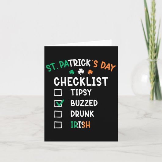 Grappige St. Patrick's Dag Checklist 3 Kaart (Voorkant)