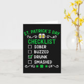 Grappige St. Patrick's Dag Checklist Dronken Kaart (Gele Bloem)