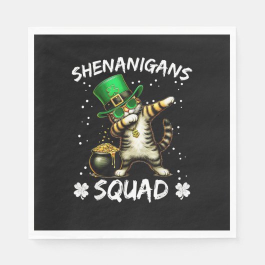Grappige St. Patricks Dag Dabbing Kat St. Paddy Sh Servet (Voorkant)