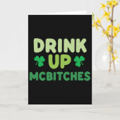 Grappige St Patricks Dag Drink Op Mces Iers Groen Kaart (Gele Bloem)