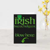 Grappige St. Patrick's Dag Drinkende Ierse Ademtes Kaart (Gele Bloem)