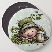 Grappige St. Patrick's Dag Drinkhumor Ronde Button 6,0 Cm (Voorkant /achterkant)