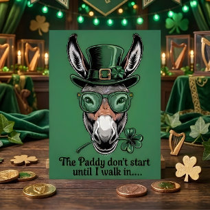 Grappige St. Patrick's Dag Ezel Graetkaart Feestdagenkaart