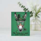 Grappige St. Patrick's Dag Ezel Graetkaart Feestdagenkaart (Staand voorkant)