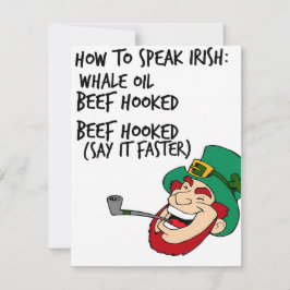 Grappige St. Patrick's Dag Ierse Accent Feestdagenkaart