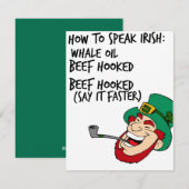 Grappige St. Patrick's Dag Ierse Accent Feestdagenkaart (Voorkant / Achterkant)