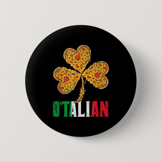Grappige St. Patrick's Dag Ierse Zza Italiaanse Tr Ronde Button 5,7 Cm (Voorkant)