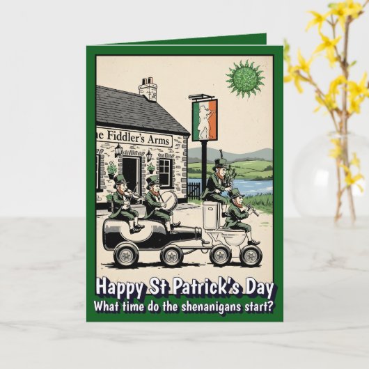 Grappige St. Patrick's Dag Kaart (Gele Bloem)