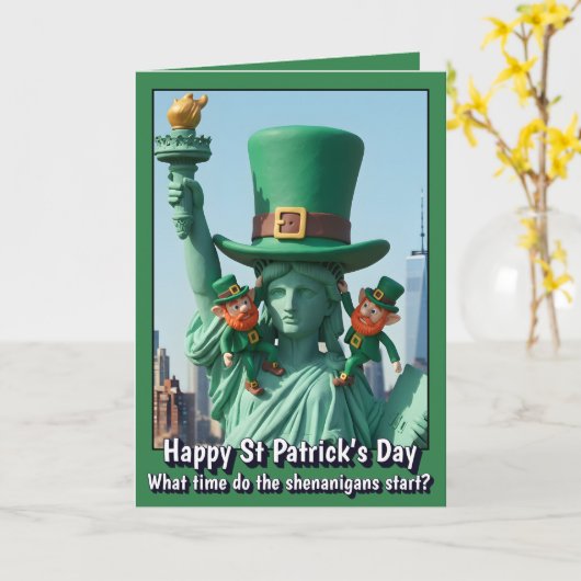 Grappige St. Patrick's Dag Kaart (Gele Bloem)