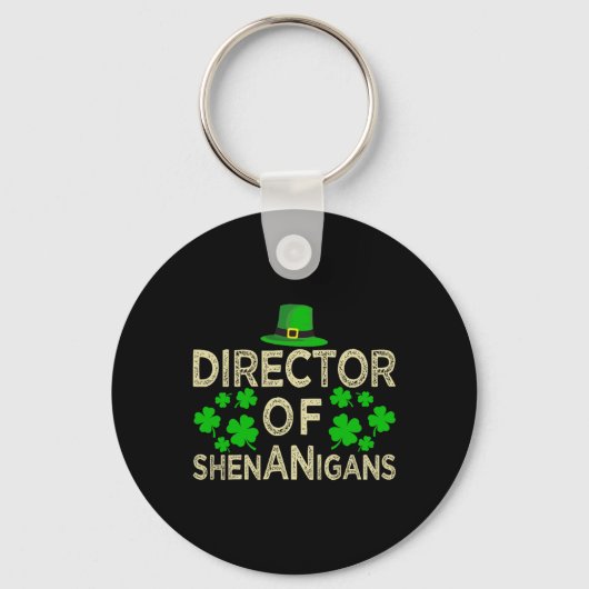 Grappige St. Patrick's Dag Klaver Directeur Van Sh Sleutelhanger (Voorkant)