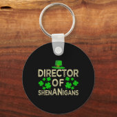 Grappige St. Patrick's Dag Klaver Directeur Van Sh Sleutelhanger (Voorkant)