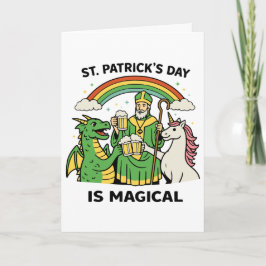 Grappige St. Patrick's Dag Magische Draak Eenhoorn Kaart