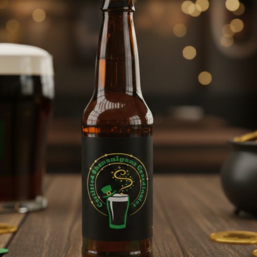 Grappige St. Patrick's Dag Schelmenstreken Bierlab Bier Etiket